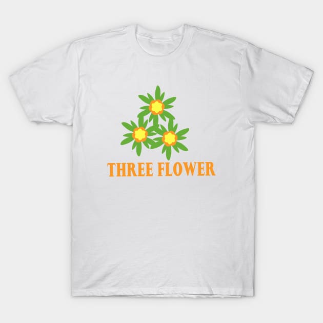 Three Flower T-Shirt by KaosGejos